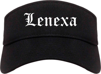 Lenexa Kansas KS Old English Mens Visor Cap Hat Black