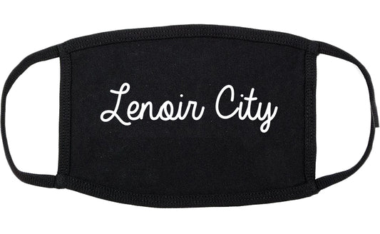Lenoir City Tennessee TN Script Cotton Face Mask Black