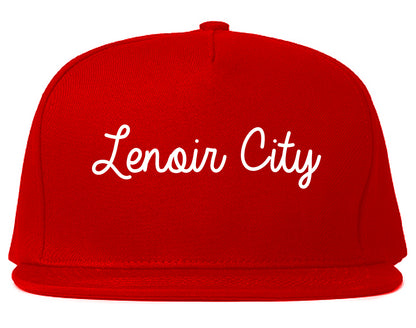 Lenoir City Tennessee TN Script Mens Snapback Hat Red