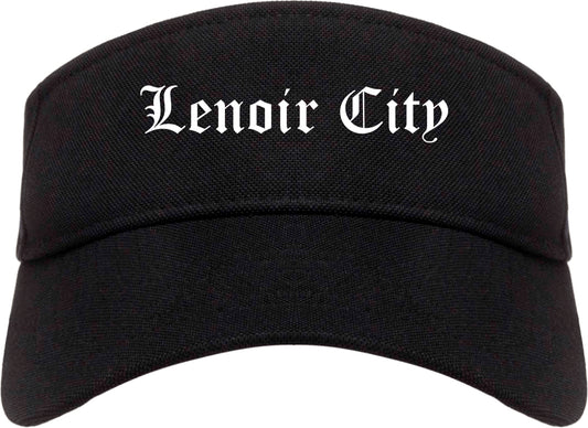 Lenoir City Tennessee TN Old English Mens Visor Cap Hat Black