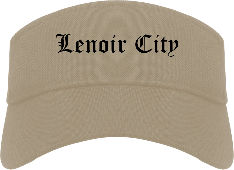 Lenoir City Tennessee TN Old English Mens Visor Cap Hat Khaki