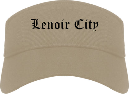 Lenoir City Tennessee TN Old English Mens Visor Cap Hat Khaki