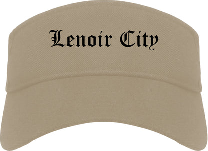 Lenoir City Tennessee TN Old English Mens Visor Cap Hat Khaki