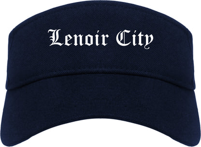 Lenoir City Tennessee TN Old English Mens Visor Cap Hat Navy Blue