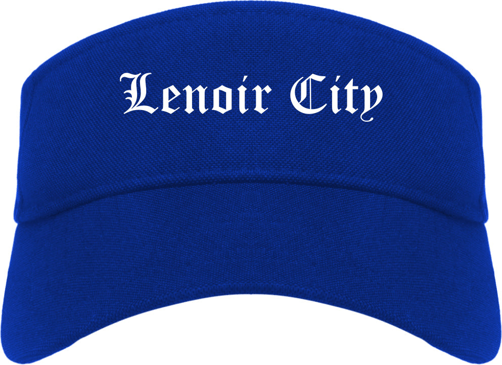 Lenoir City Tennessee TN Old English Mens Visor Cap Hat Royal Blue