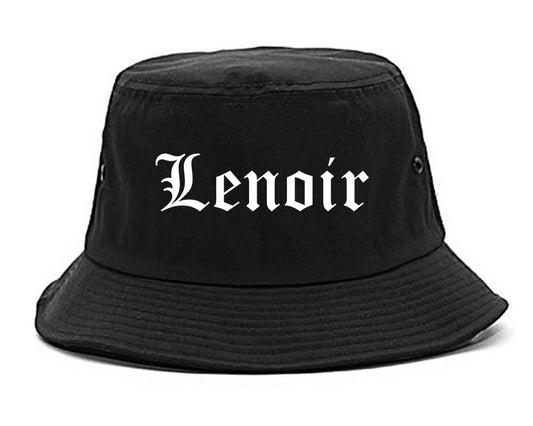 Lenoir North Carolina NC Old English Mens Bucket Hat Black