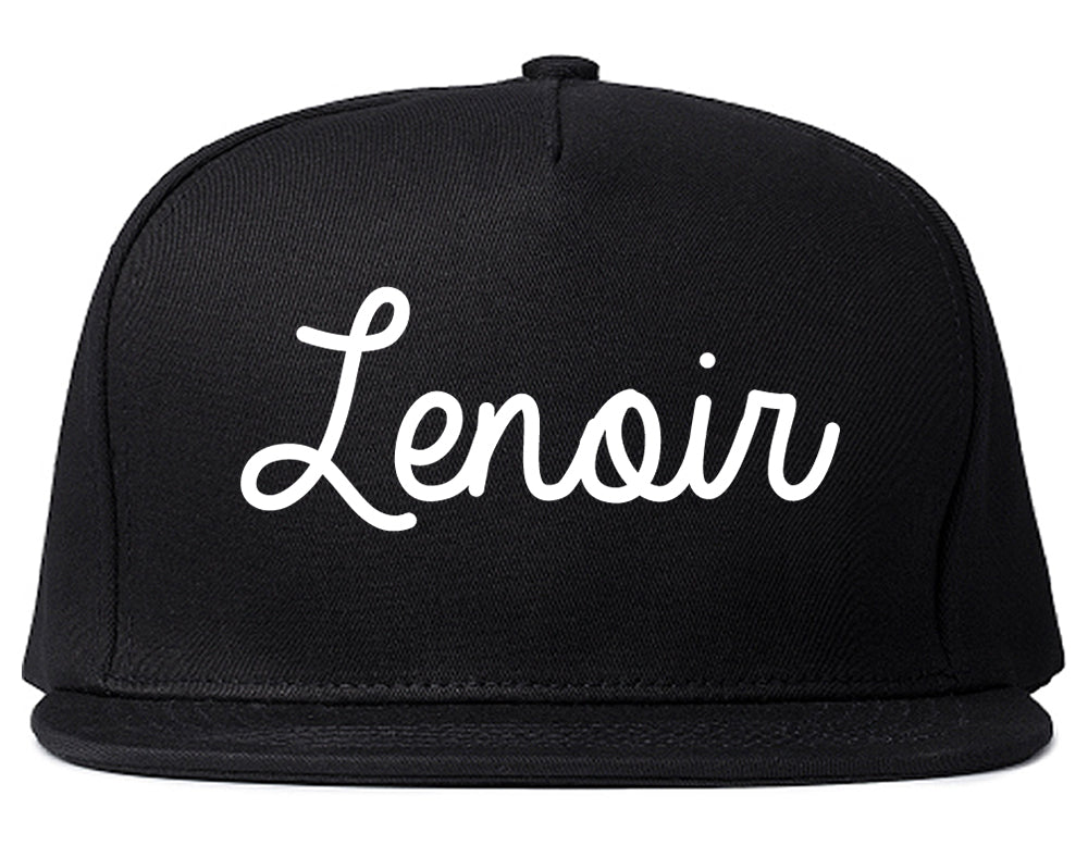 Lenoir North Carolina NC Script Mens Snapback Hat Black
