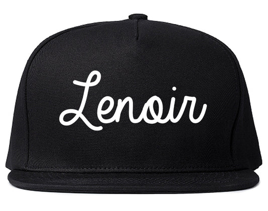 Lenoir North Carolina NC Script Mens Snapback Hat Black