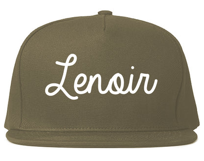 Lenoir North Carolina NC Script Mens Snapback Hat Grey