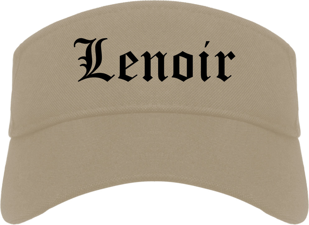Lenoir North Carolina NC Old English Mens Visor Cap Hat Khaki
