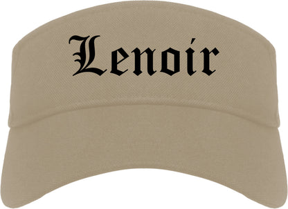 Lenoir North Carolina NC Old English Mens Visor Cap Hat Khaki