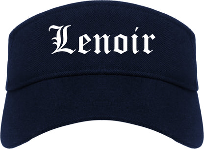Lenoir North Carolina NC Old English Mens Visor Cap Hat Navy Blue