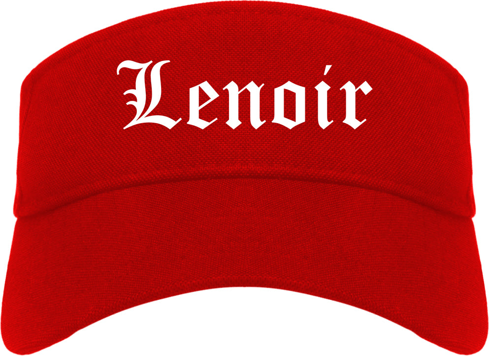 Lenoir North Carolina NC Old English Mens Visor Cap Hat Red