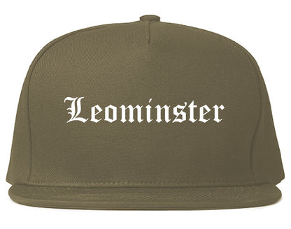 Leominster Massachusetts MA Old English Mens Snapback Hat Grey