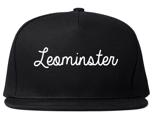 Leominster Massachusetts MA Script Mens Snapback Hat Black