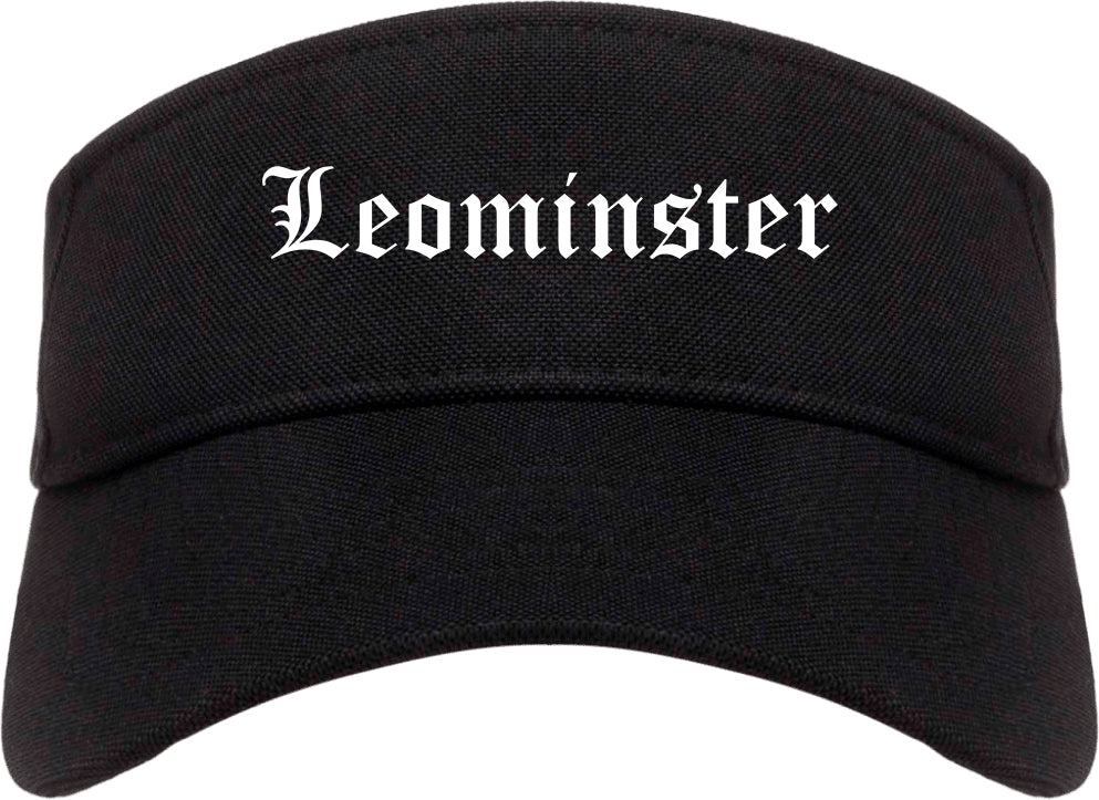 Leominster Massachusetts MA Old English Mens Visor Cap Hat Black