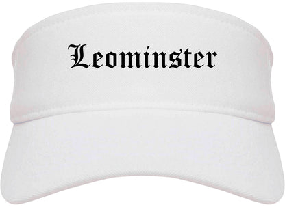 Leominster Massachusetts MA Old English Mens Visor Cap Hat White