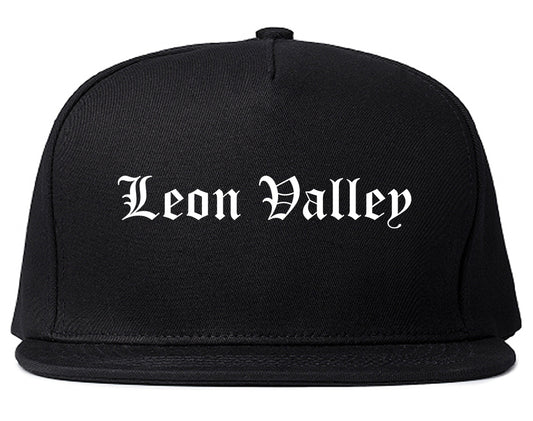 Leon Valley Texas TX Old English Mens Snapback Hat Black