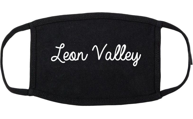 Leon Valley Texas TX Script Cotton Face Mask Black