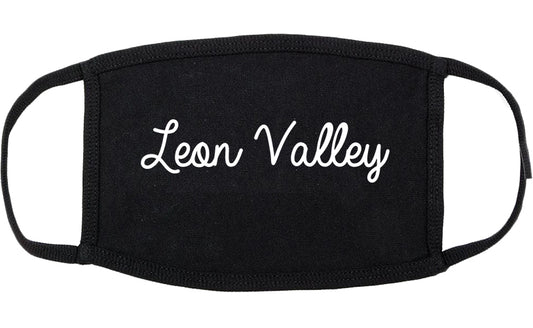 Leon Valley Texas TX Script Cotton Face Mask Black