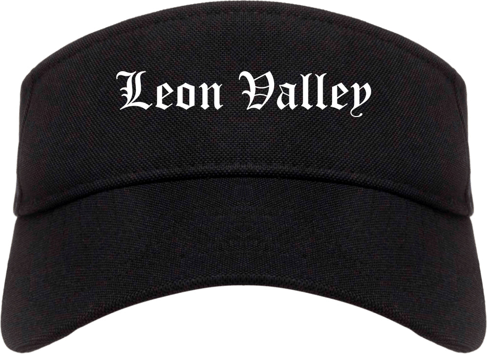 Leon Valley Texas TX Old English Mens Visor Cap Hat Black