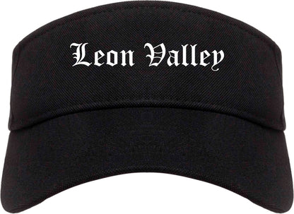 Leon Valley Texas TX Old English Mens Visor Cap Hat Black