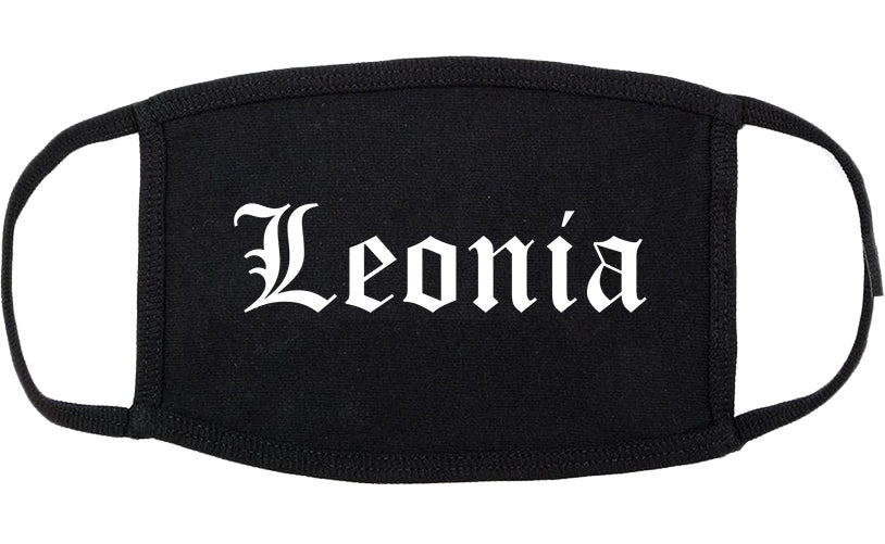Leonia New Jersey NJ Old English Cotton Face Mask Black