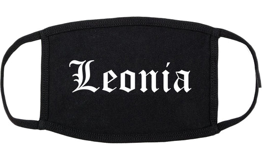 Leonia New Jersey NJ Old English Cotton Face Mask Black