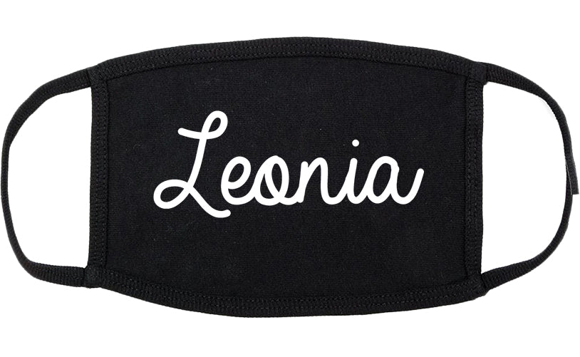 Leonia New Jersey NJ Script Cotton Face Mask Black
