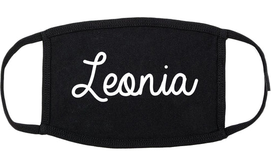Leonia New Jersey NJ Script Cotton Face Mask Black