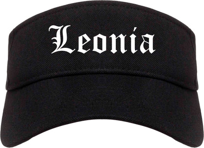 Leonia New Jersey NJ Old English Mens Visor Cap Hat Black
