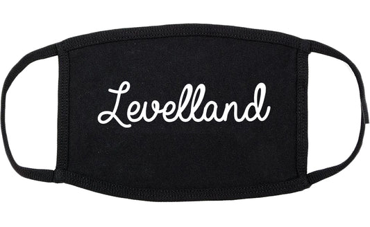 Levelland Texas TX Script Cotton Face Mask Black