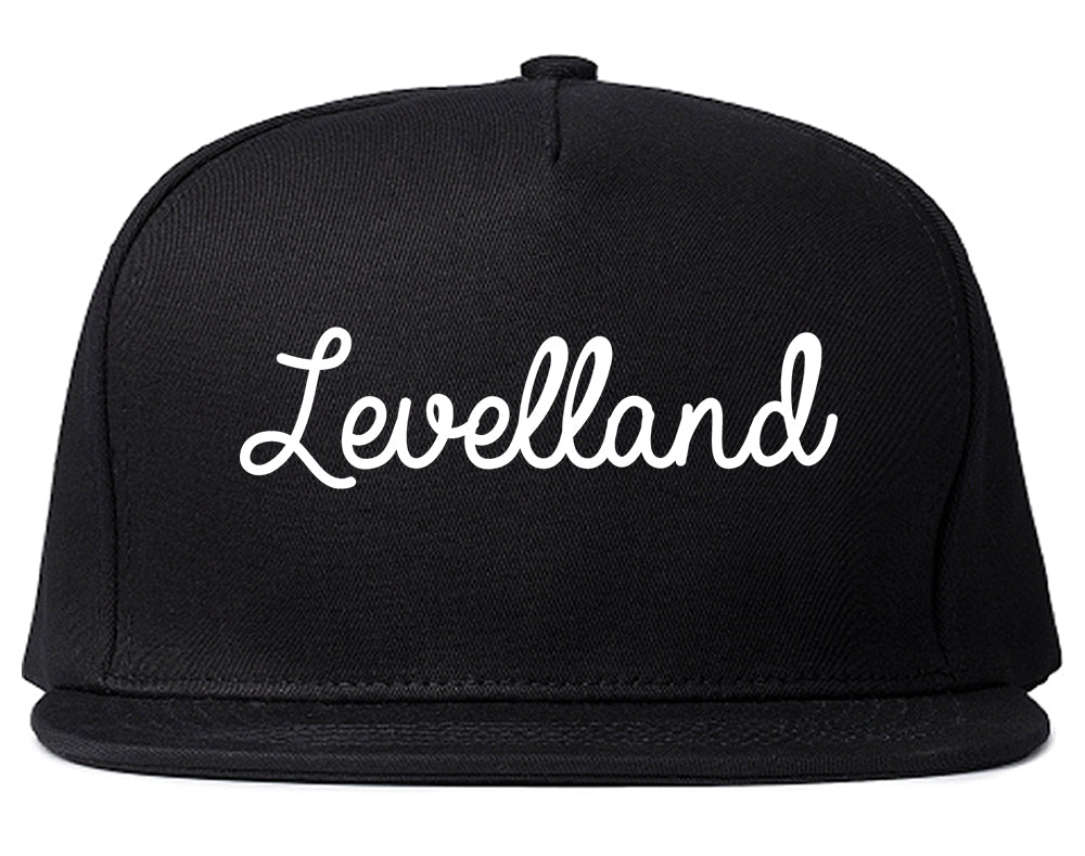 Levelland Texas TX Script Mens Snapback Hat Black