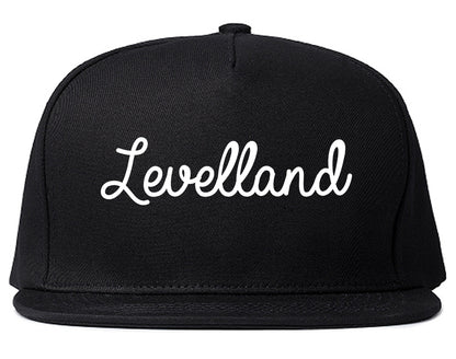 Levelland Texas TX Script Mens Snapback Hat Black