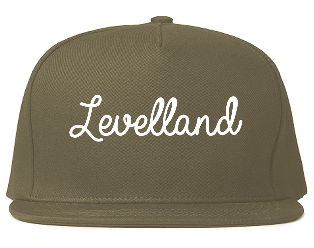 Levelland Texas TX Script Mens Snapback Hat Grey