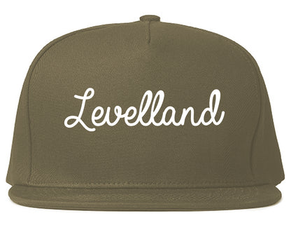 Levelland Texas TX Script Mens Snapback Hat Grey