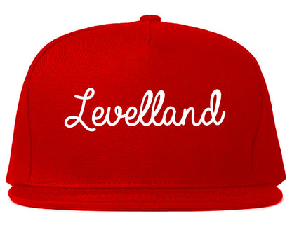 Levelland Texas TX Script Mens Snapback Hat Red