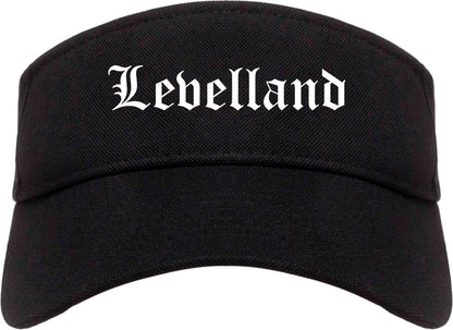 Levelland Texas TX Old English Mens Visor Cap Hat Black