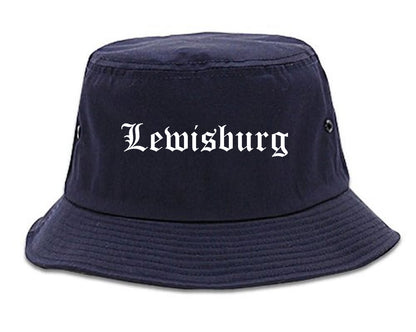 Lewisburg Pennsylvania PA Old English Mens Bucket Hat Navy Blue