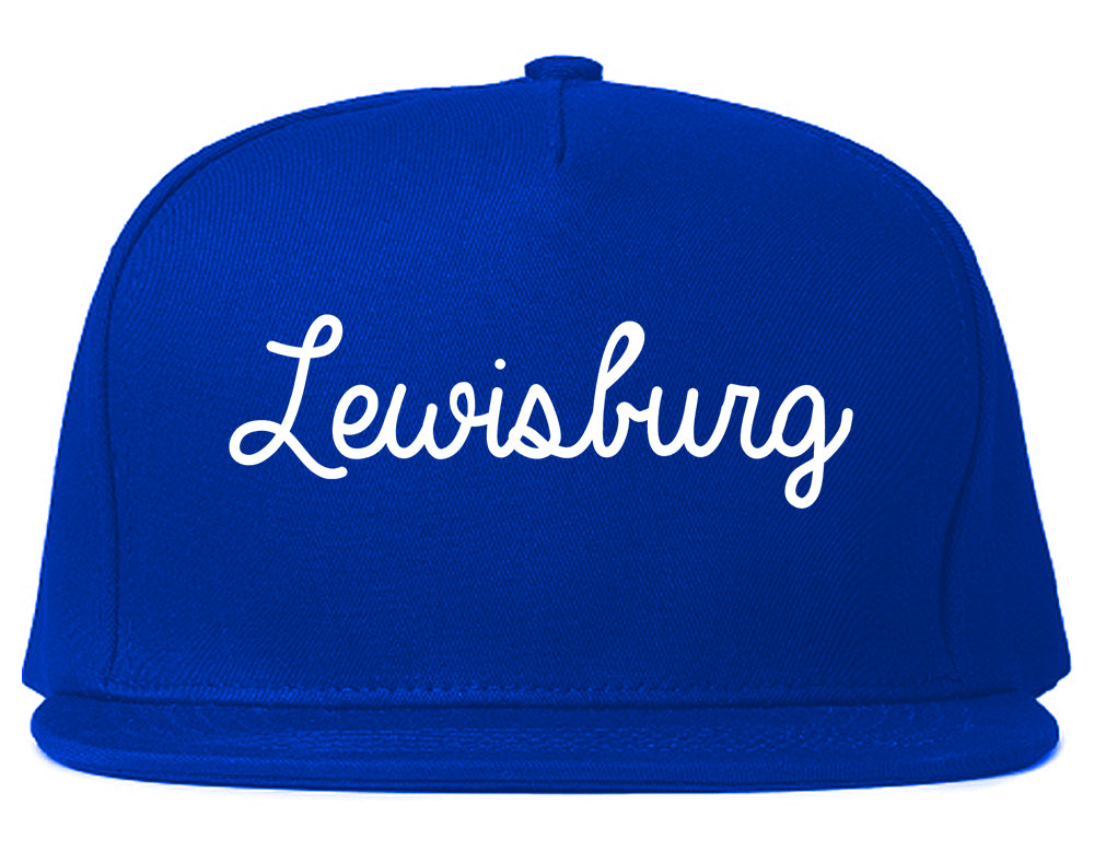 Lewisburg Pennsylvania PA Script Mens Snapback Hat Royal Blue