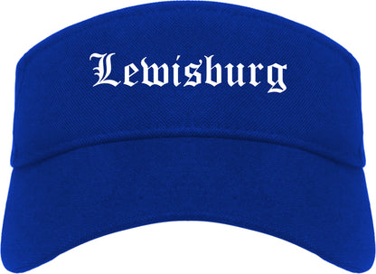 Lewisburg Pennsylvania PA Old English Mens Visor Cap Hat Royal Blue