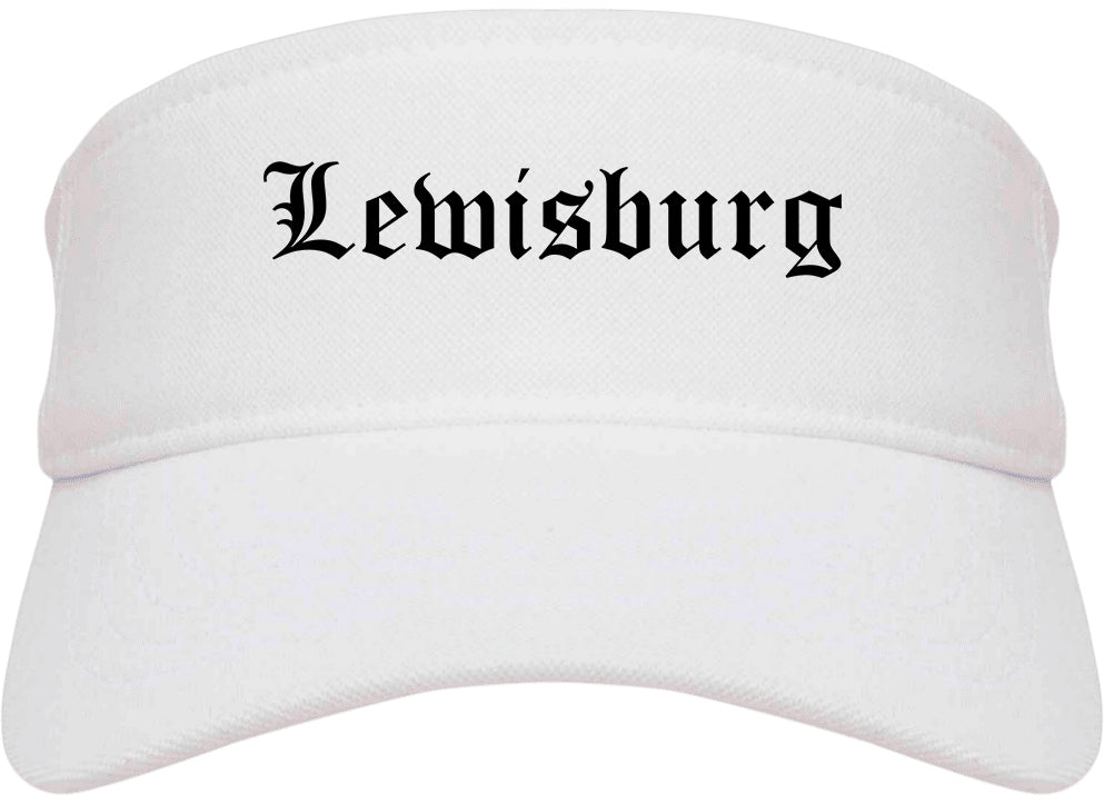 Lewisburg Pennsylvania PA Old English Mens Visor Cap Hat White
