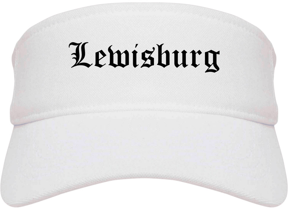 Lewisburg Pennsylvania PA Old English Mens Visor Cap Hat White