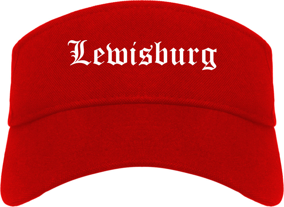 Lewisburg Tennessee TN Old English Mens Visor Cap Hat Red