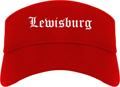 Lewisburg Tennessee TN Old English Mens Visor Cap Hat Red