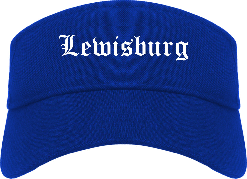 Lewisburg Tennessee TN Old English Mens Visor Cap Hat Royal Blue