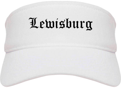 Lewisburg Tennessee TN Old English Mens Visor Cap Hat White