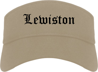 Lewiston Idaho ID Old English Mens Visor Cap Hat Khaki