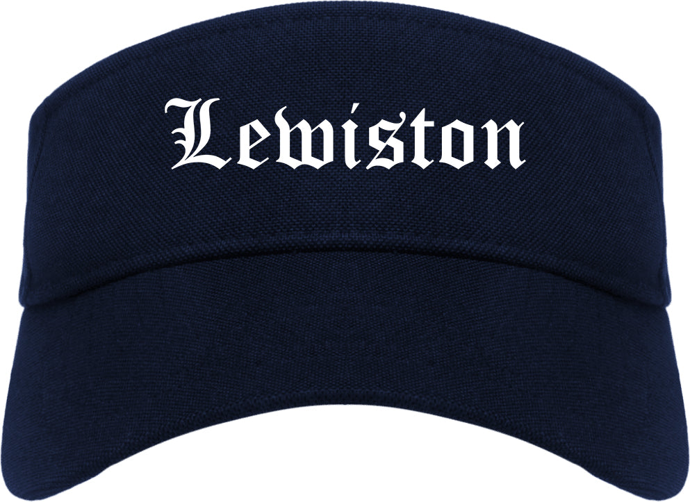 Lewiston Idaho ID Old English Mens Visor Cap Hat Navy Blue