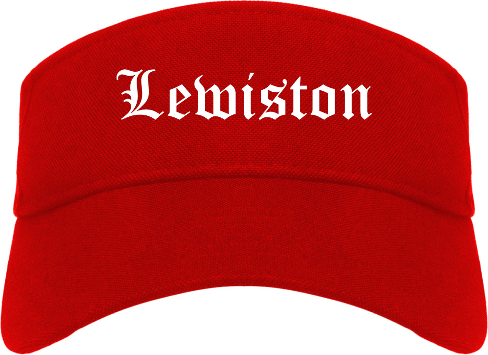 Lewiston Idaho ID Old English Mens Visor Cap Hat Red